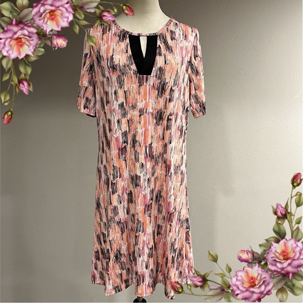 A-line casual short sleeve dress‎